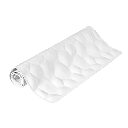 Kenney Mfg Stone Rubber Bath, Shower, and Tub Mat with Suction Cups, White KN67270